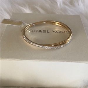 Michael Kors Cz hinged twisted Bangle Bracelet